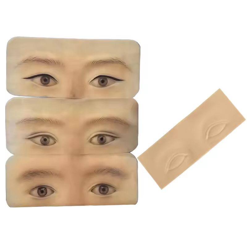 Hot Sale 3d Silicone Practice Real Human Skin Pad Eye Face Makeup Mannequin Eyebrow Tattoo Practice Skin For Eye Makeup Train