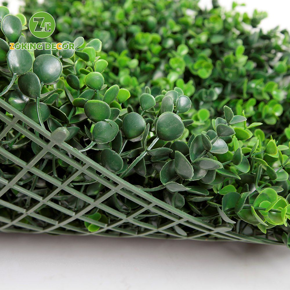 Zc Garden Landscaping Plastic Mixed Milan Grass and Boxwood Foliage Privacy Fence Topiary Artificial Hedge Panel Backdrop