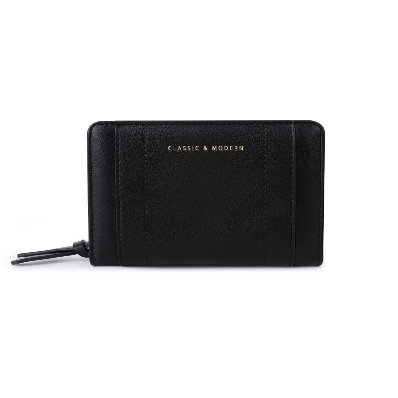 New Product Large Capacity Niche Design Solid Color Cross-Border Wallet Wholesale Two Folding Short Handbag Coin Purse