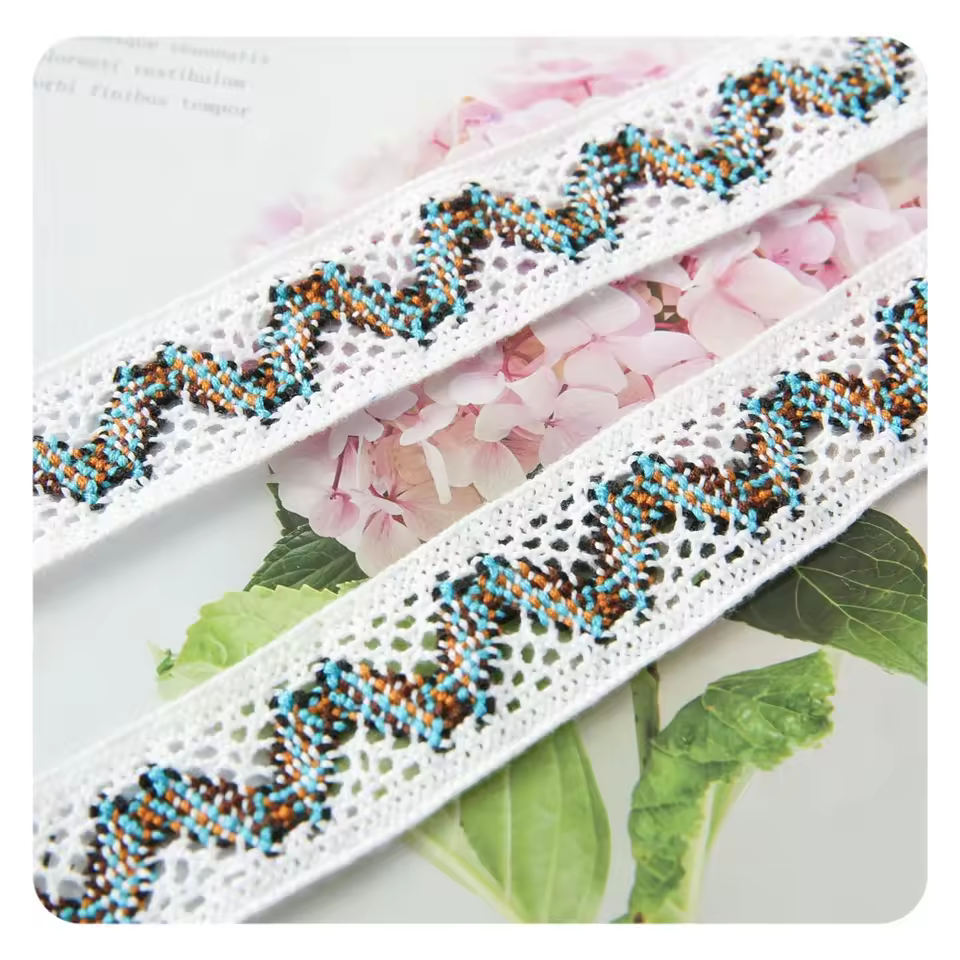 Wholesale Comfortable Ribbon Lace Edge 100% Polyester Border Crochet Lace Trim For Sock Lace