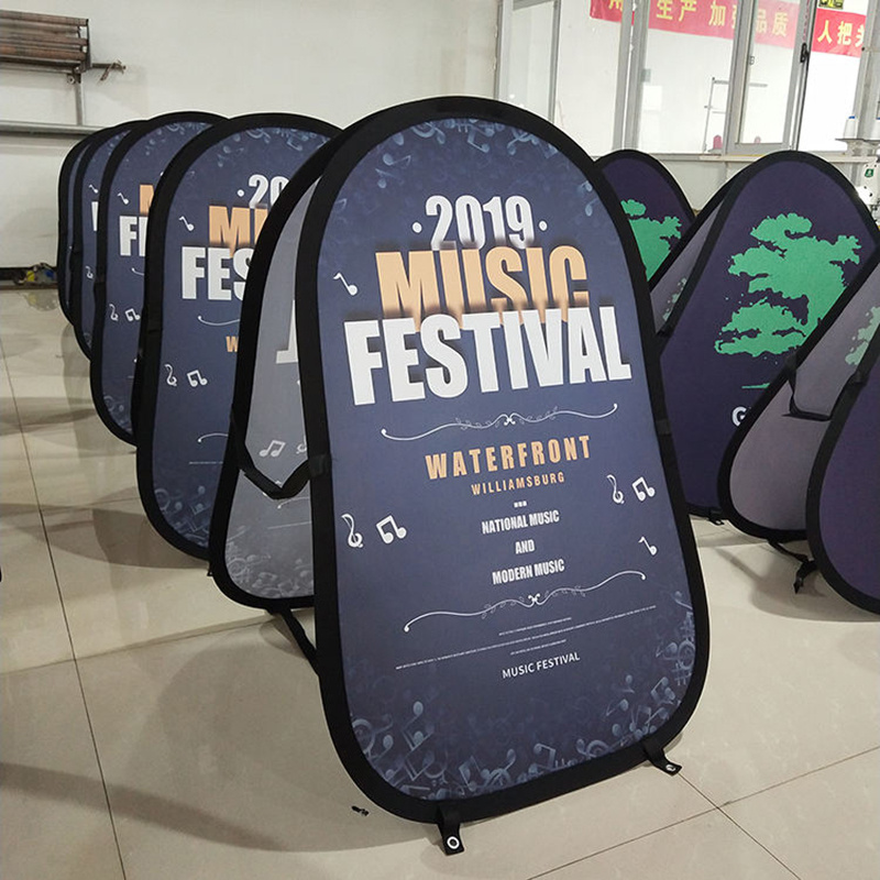Outdoor Advertising Promotional Event Double Sided Polyester Fabric Print Folding Horizontal Pop up a Frame Banner