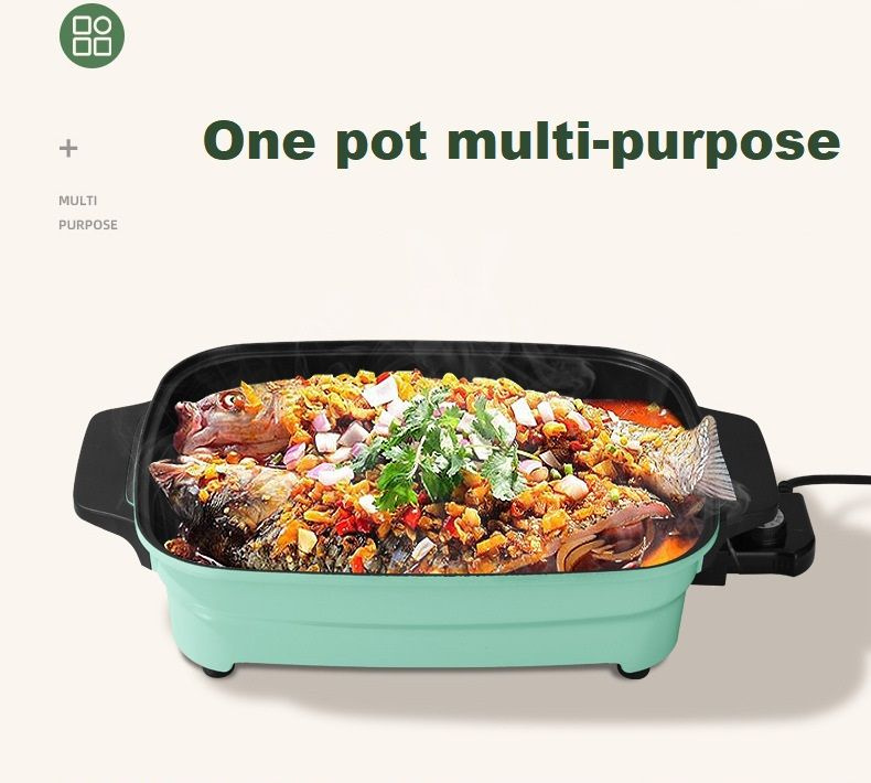 Multifunctional Temperature Control Rectangle Electric Frying Pan Skillet