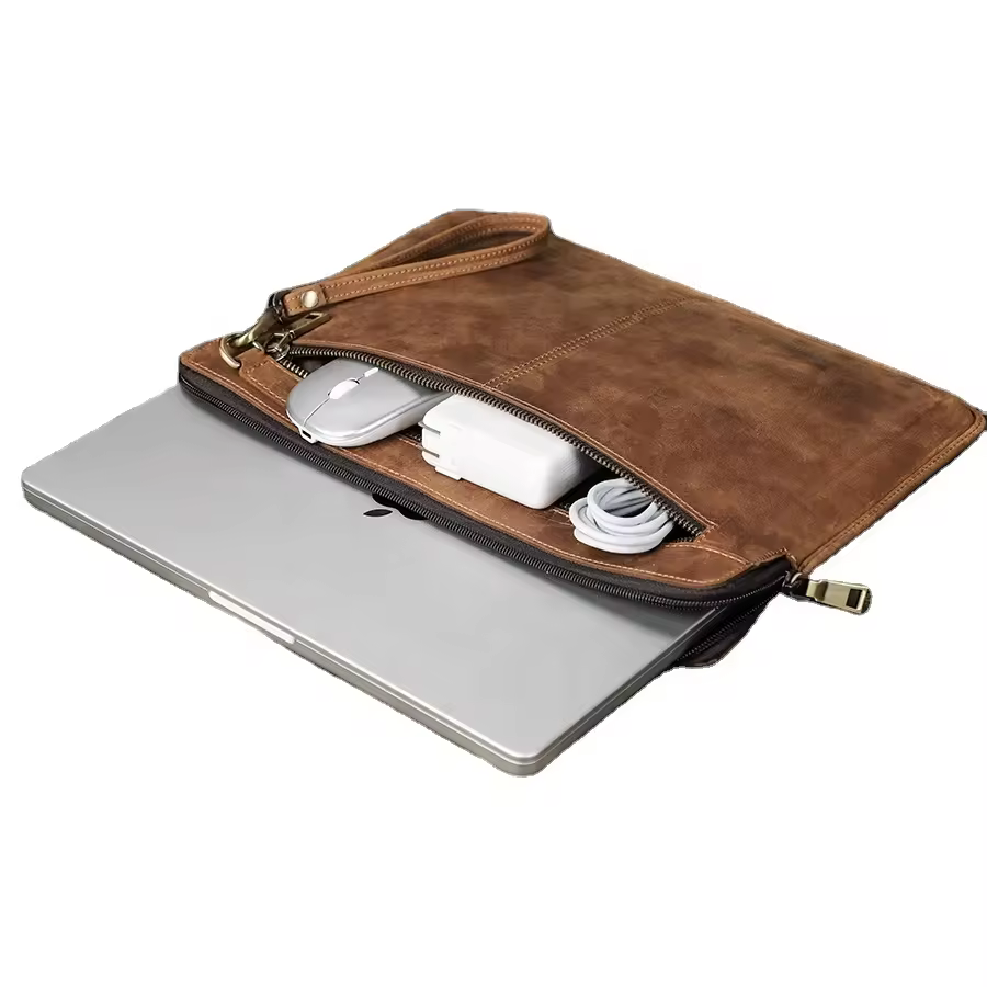 Genuine Leather Laptop Case Sleeve For Macbook Pro 14 A2442 Macbook Air 13 A2337 A2179 A2338 2020 M1 Chip Pro 13 Portable