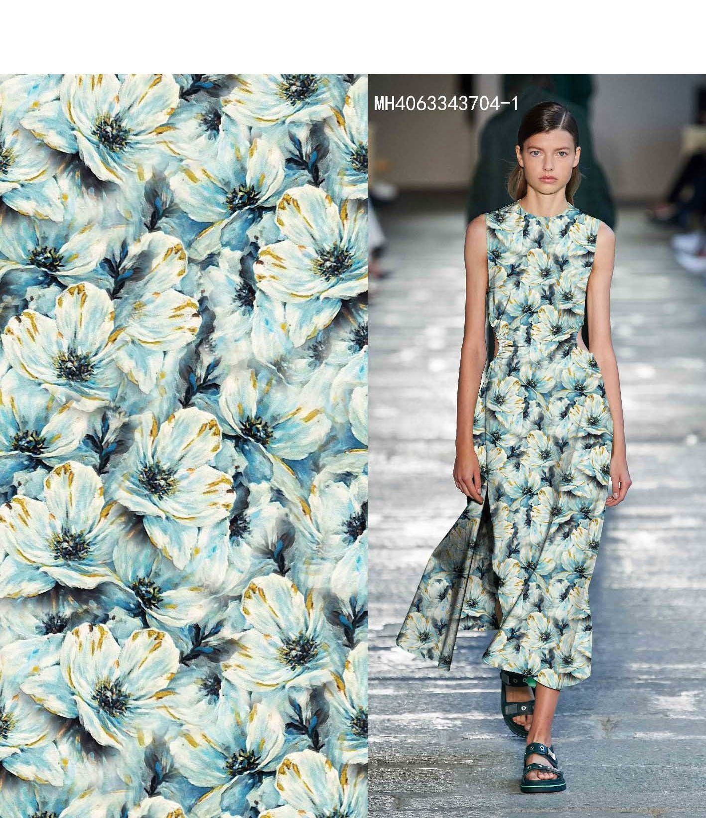 Floral Viscous 30s 45s Visose Challis Rayon Fabric Spun Viscose Fabric Stock Lot