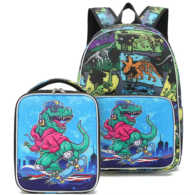 2024 Wholesale 2pcs Backpack For Boys 16" Kids Bookbag And School Bag With Lunch Box Set For Elementary Preschool Kindergarten