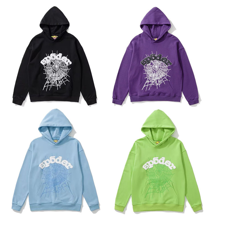 Streetwear Spider Hoodie with Design Sp5der 100% Cotton Fleece OEM Factory