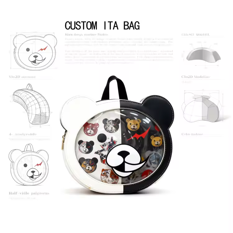 Chinese Ita Bag Supplier Low Moq Custom Backpack Crossbody Designs With Insert For Anime Pin Inspiration