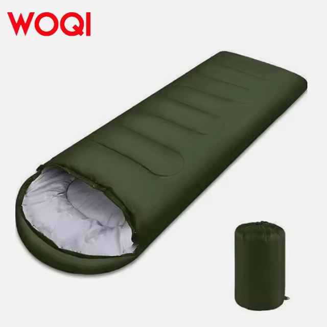 Woqi Factory Direct Sales Four Seasons Outdoor Hiking Camping Portable Cotton Envelope Sleeping Bag