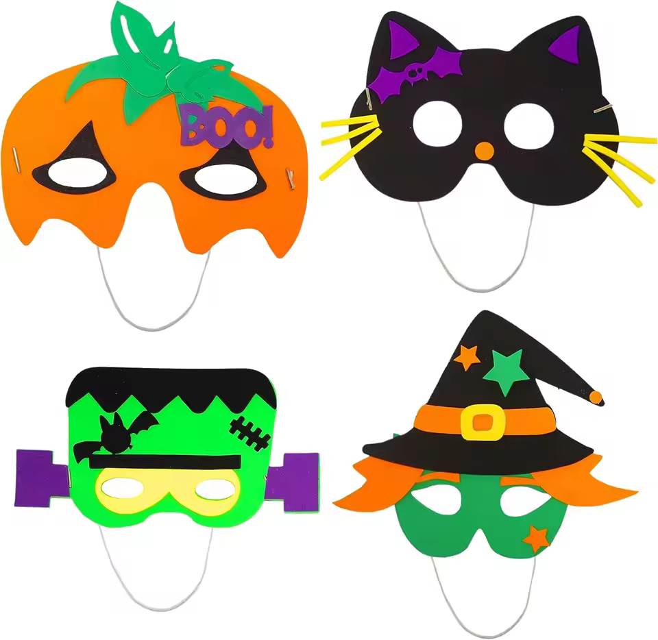 Customizable Halloween Eva Foam Figure Masks Kit Children's Diy Festive New Customizable Paste Toys