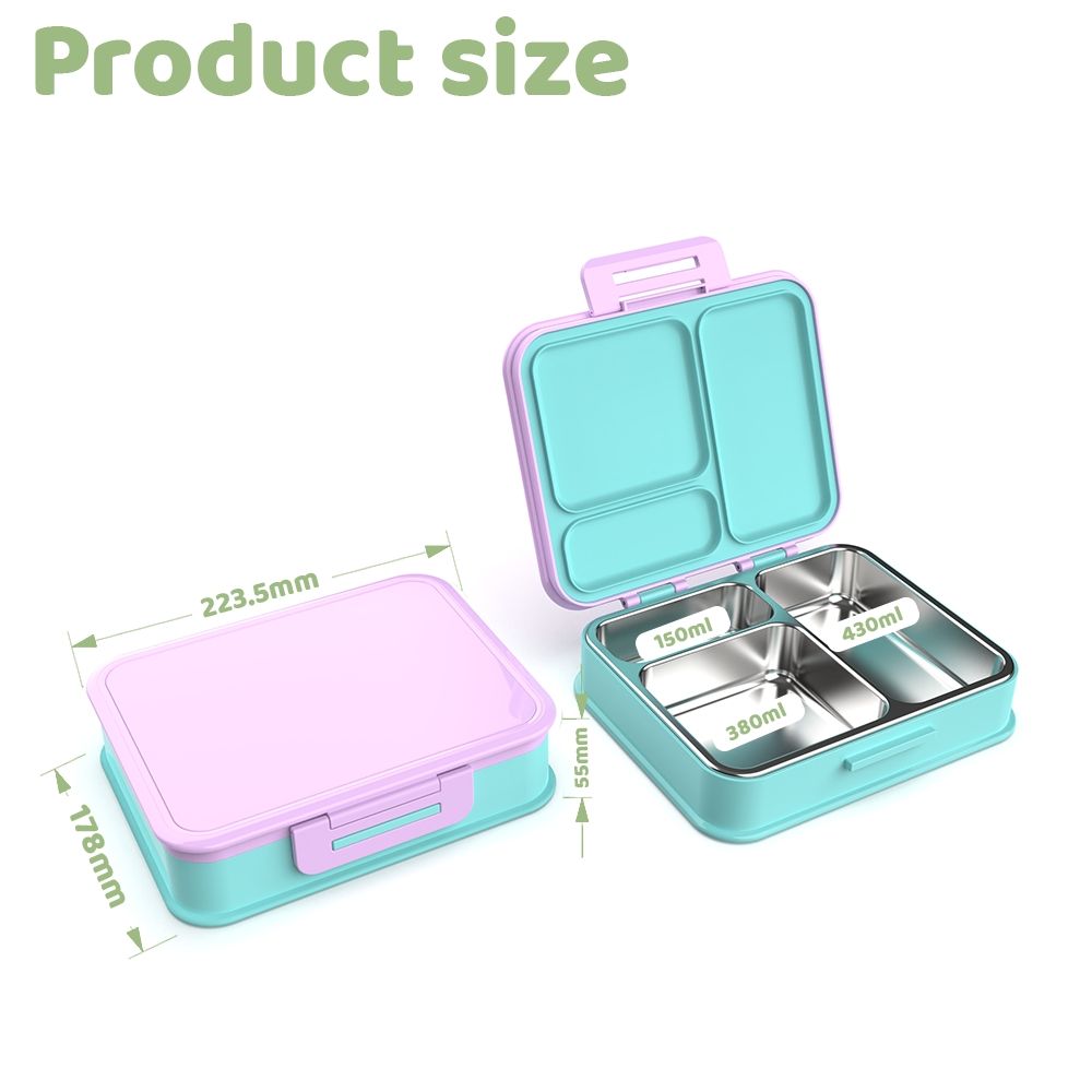 Higher Quality Plastic Lunchbox Have Spoon and Snack Food Container Bento Box for Children