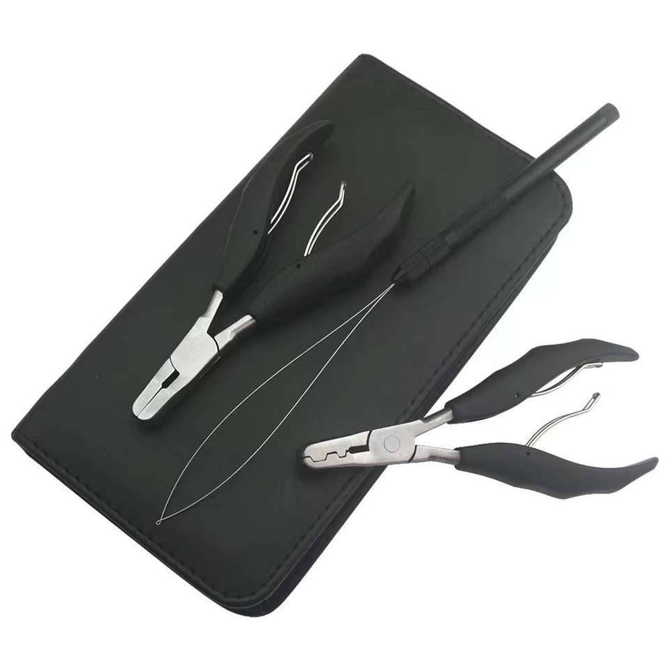 Wholesale Hair Extension Micro Rings Bead Link Plier Tools Clamp Professional Stainless Steel Hair Extension Pliers Kit Supplier