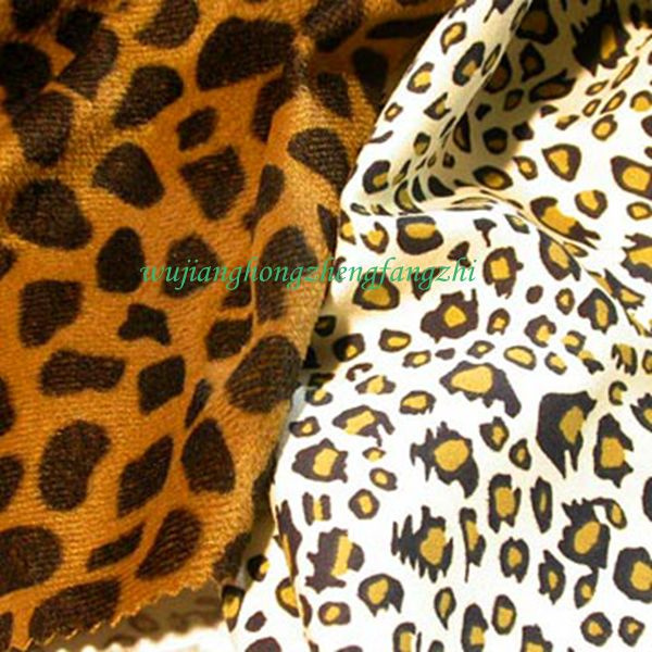 100% Polyester Faux Weft Suede Animal Printing Fabric (Hz243)