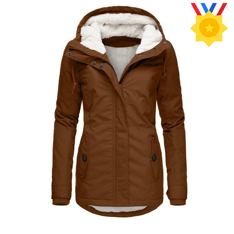 Wholesale Latest Design Winter Coat for Ladies with Faux Fur Lining