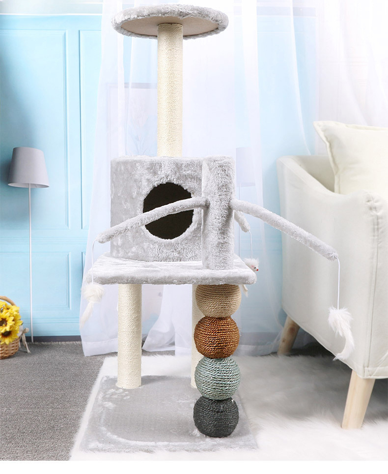 Sisal Cat Climbing Frame Funny Cat Toys Mouse Pendant Cat Tree Pet