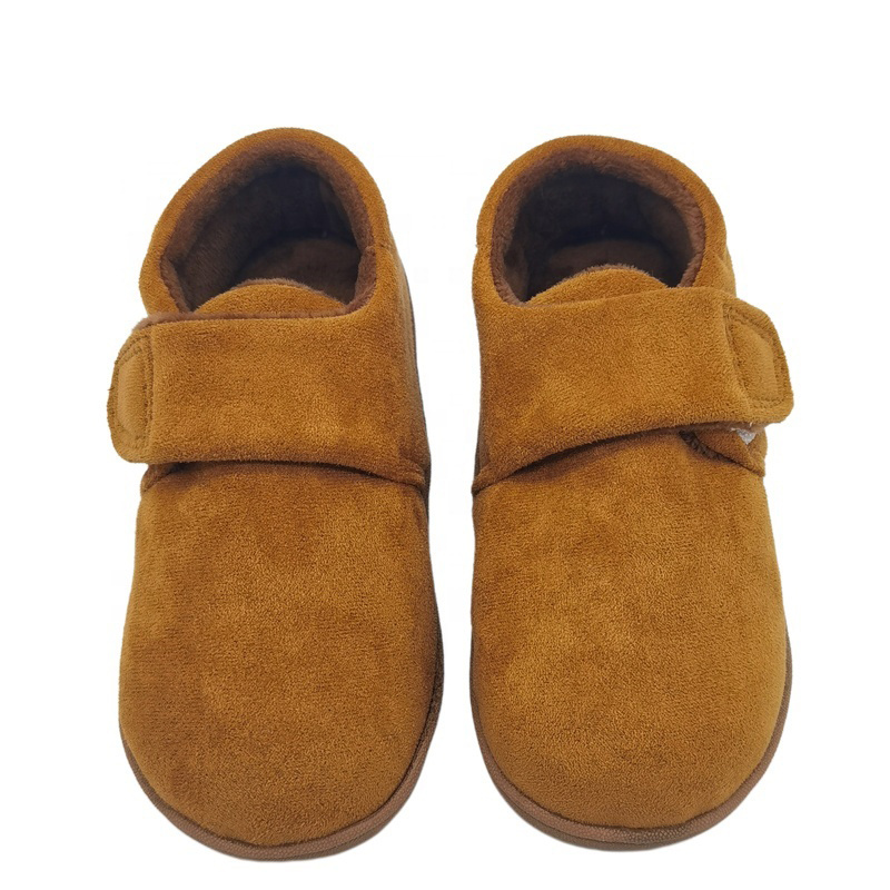 Hot Sale Girls Cute Fleece Boots Home Non-Slip Indoor Baby Soft-Soled Cotton Slippers for Children