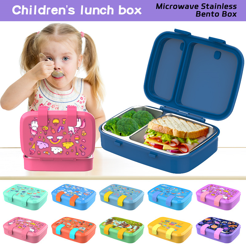Aohea OEM ODM Portable Original Stackable Lunch Boxes - Reusable 4 Compartment Food Containers for Kids and Adults. Bento Lunch Box for Meal Prep