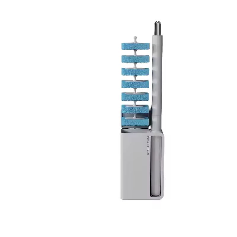 Multifunctional Disposable Toilet Brush Heads With Built-in Cleaner Wall-mountable Plastic Sponge Design For Thorough Cleaning