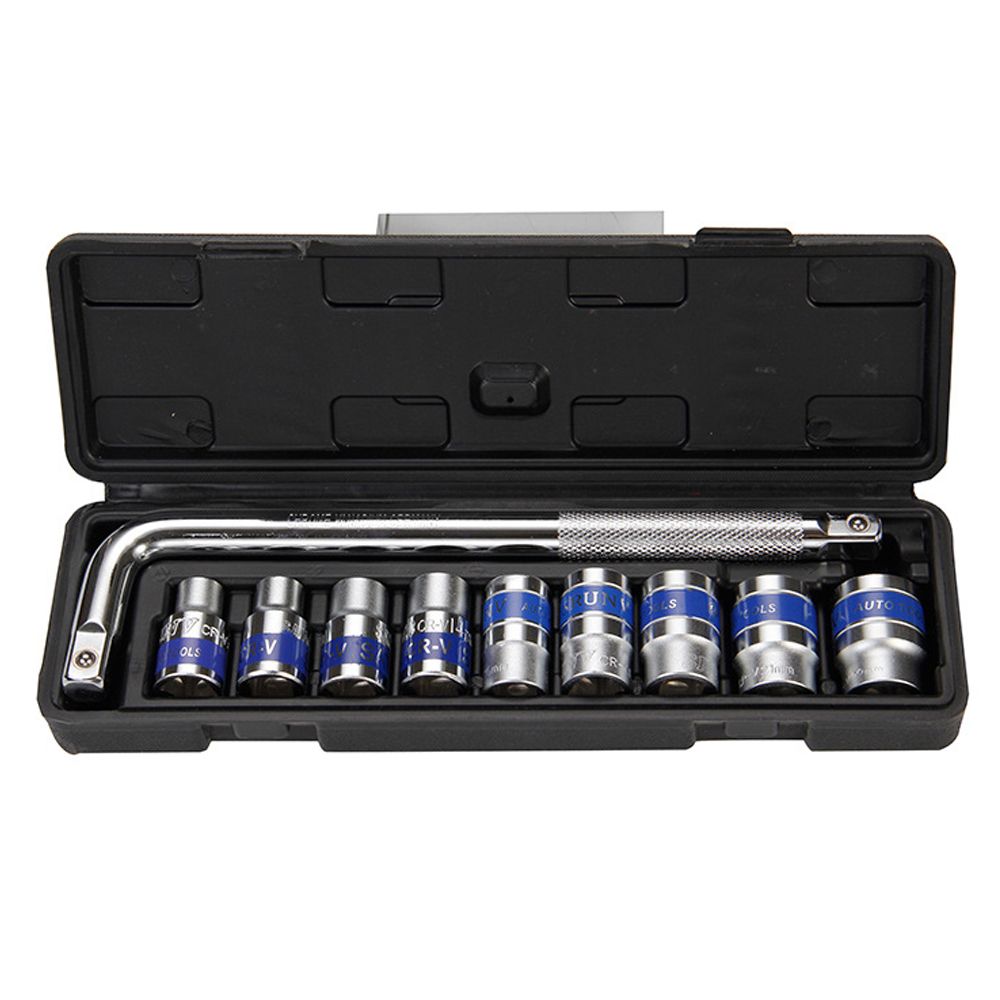 10 PCS 1/2 Deep 1/2" Double Square Hex Head Screw Adapter Bit Impact Red Tape Socket Set