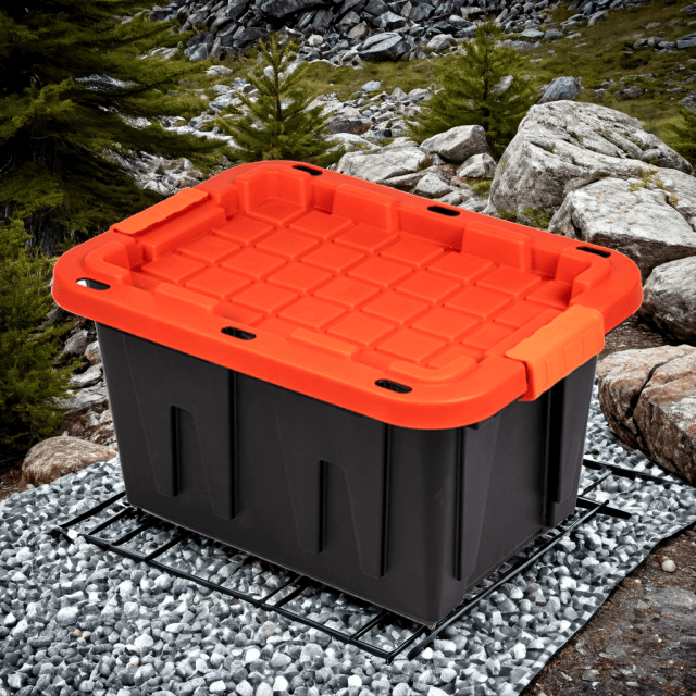 Durable 22X16X12.5 Inch 12 Gallon Plastic Storage Tote Container Organizer