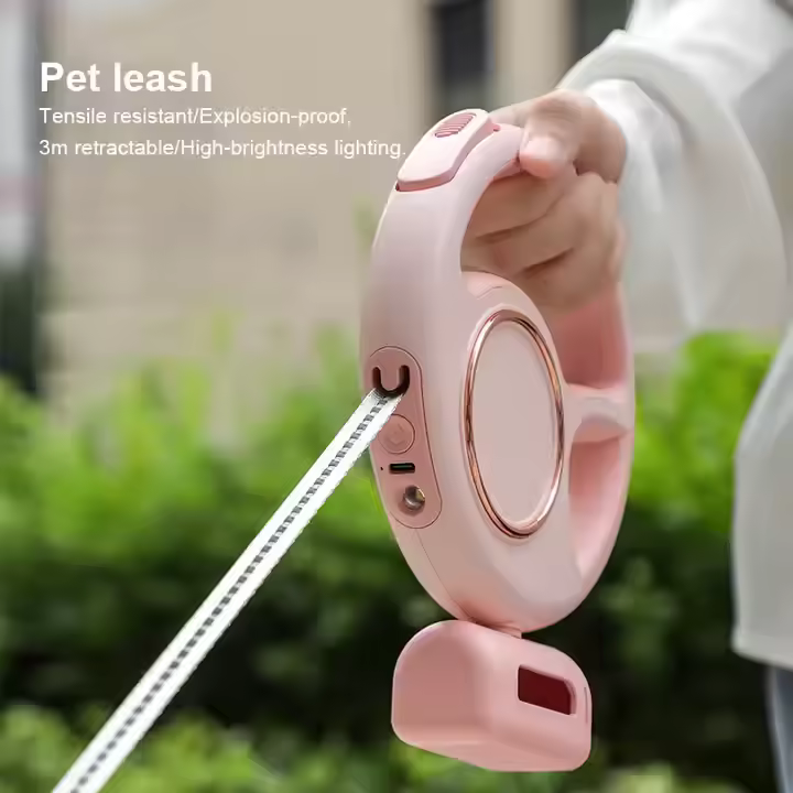 Wholesale Pet Retractable Leash 3-meter Controllable Safety Dog Walker With Light,Rechargeable And Distributor