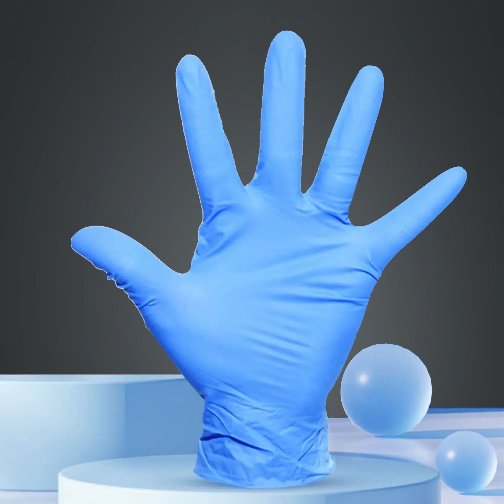 Disposable Examination Gloves Blue Vinyl Blend Nitrile Glove Powder Free