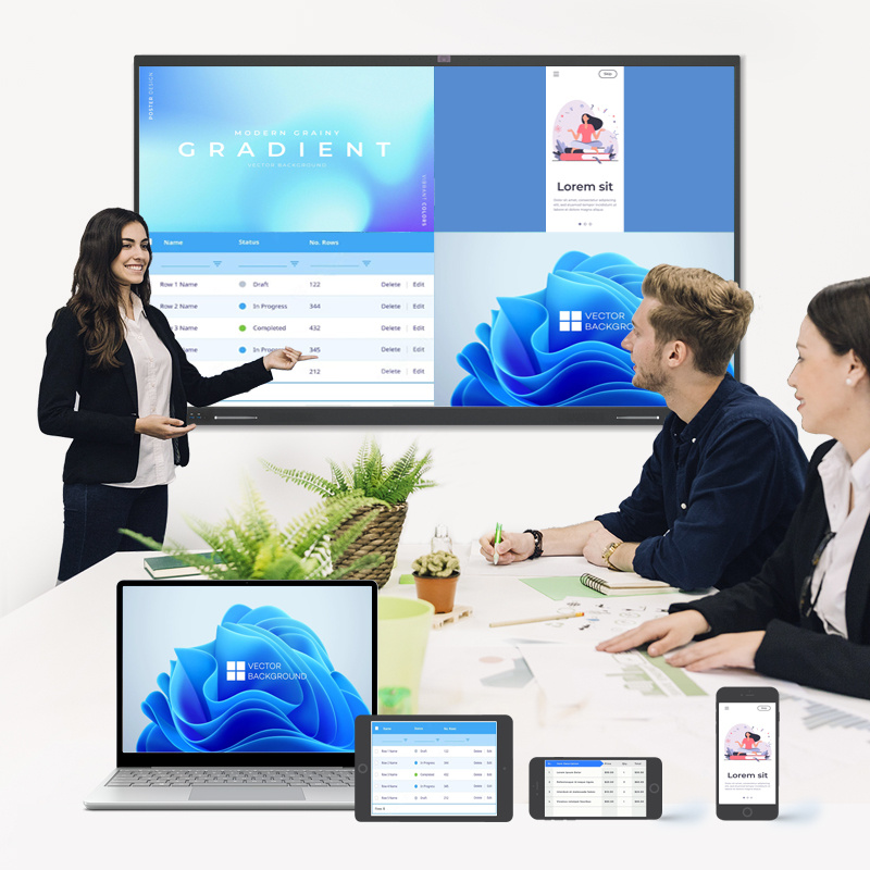 32767*32767 Interactive Electronic Whiteboards Touch Screen 98" Inch Big Size Quad-Core Industrial Computers Accessories