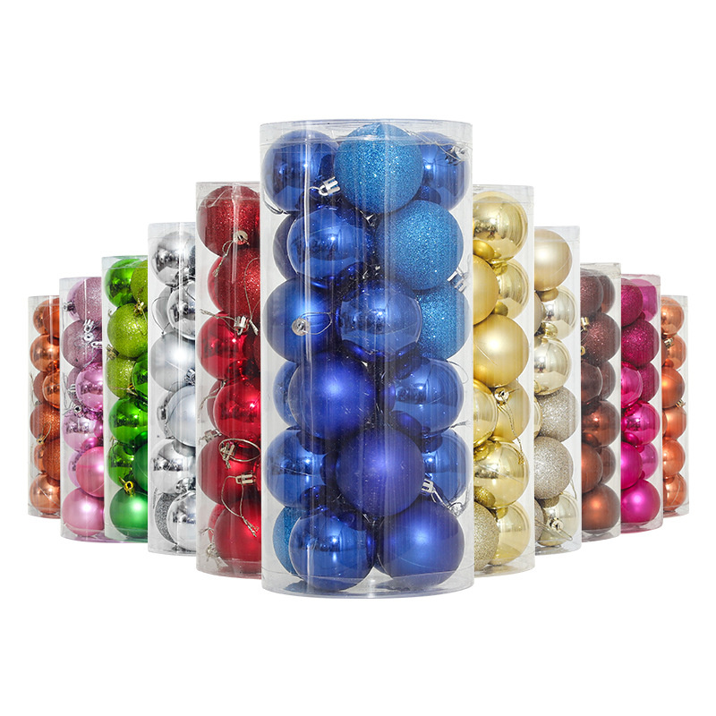 2024 2025 Christmas Santa Ball Set for Home Party Christmas Ball Colorful 4 Cm 6 Cm 8 Cm Tree Hanging Bauble Decorative