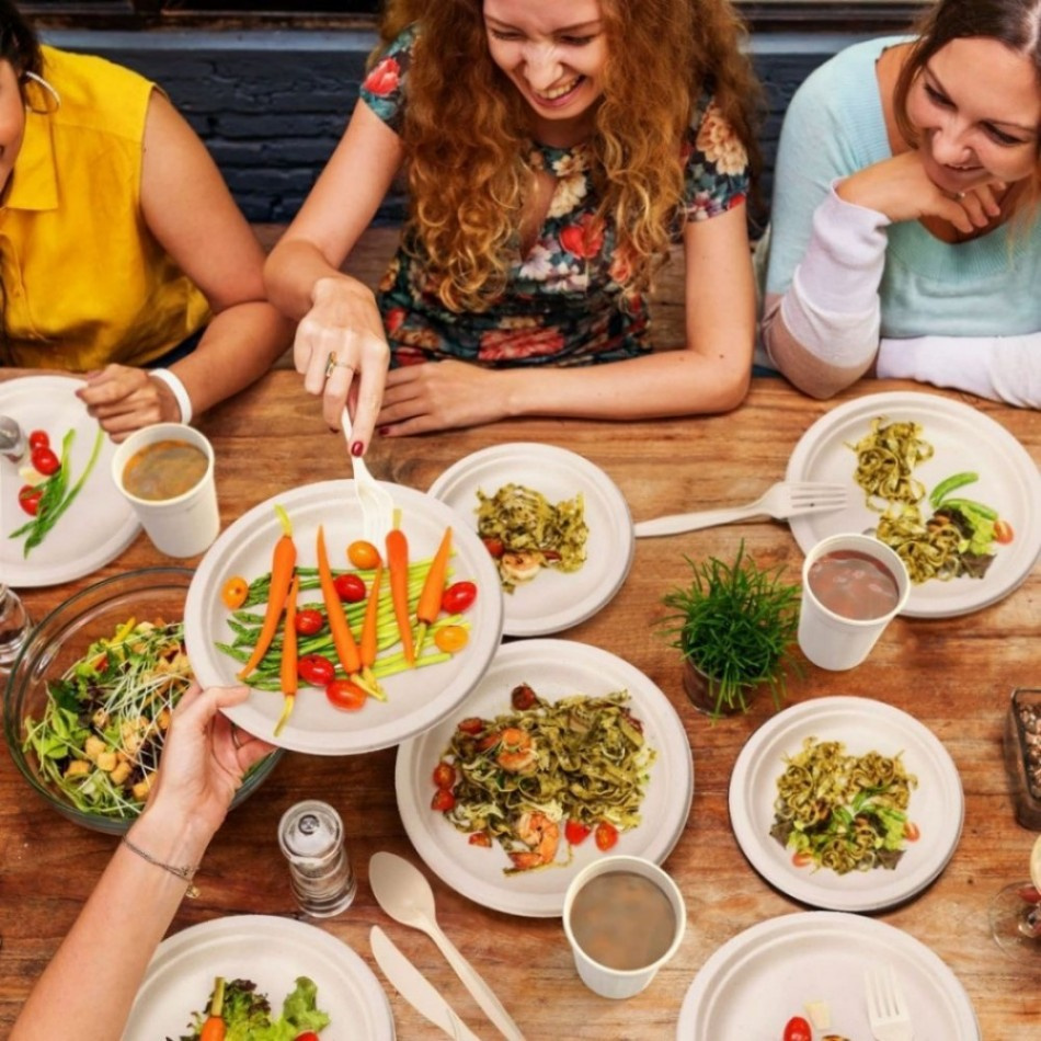 Hot Seal Disposable 5 Compartment Plastic Food Container Disposable Take out Lunch Fruit Food Tray