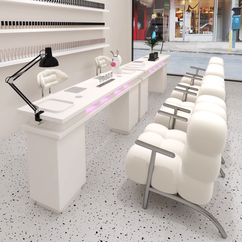 Modern Beauty Shop Furniture Single Double Manicure Table Wooden Nail Table