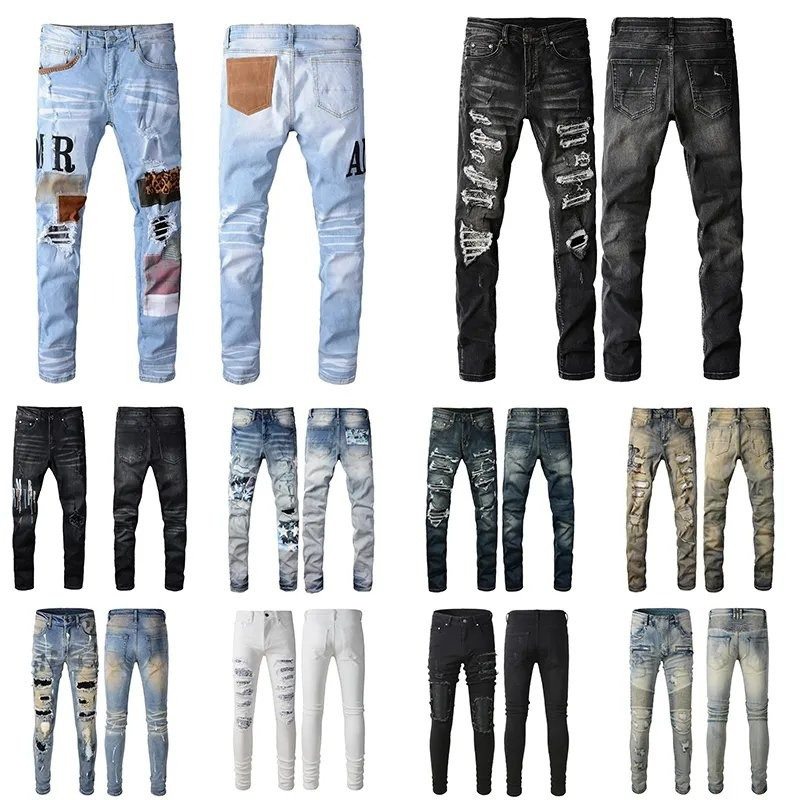 Hot Selling High Quality Wholesale New Designer Men's MID-High Waist Straight Jeans with Medium Denim Fabric