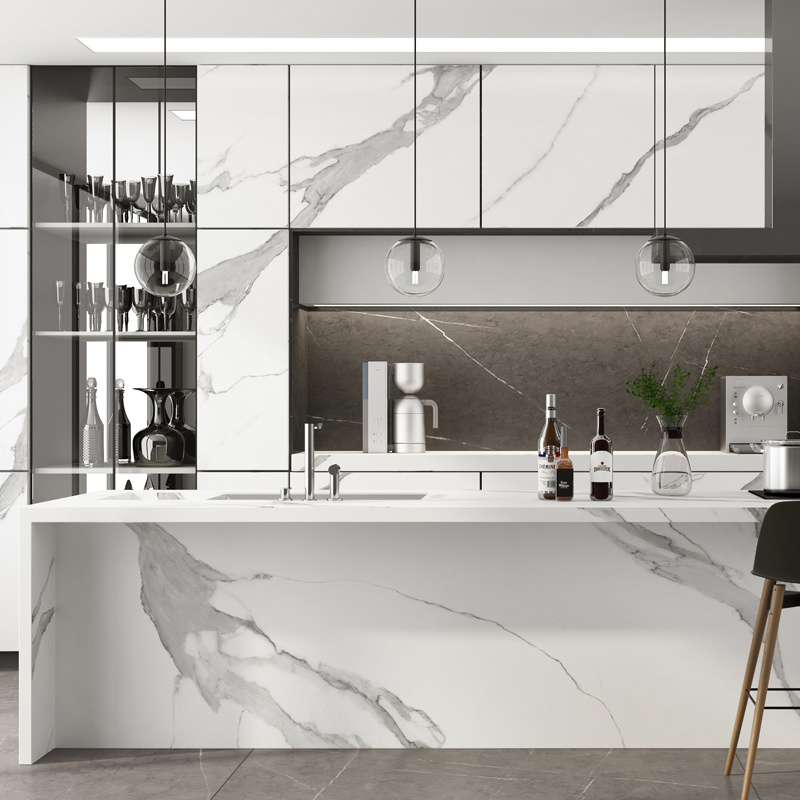 OEM Natural Marble Texture Artificial Stone Tile for Home Kitchen Countertop Modern Sintered Stone Big Slab