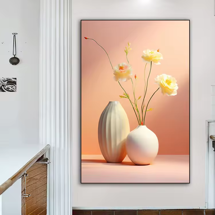 Factory Direct Sales Watercolor Printed Vase Pattern Wall Art For Living Room Paper Still Life Excellent For Home Decoration