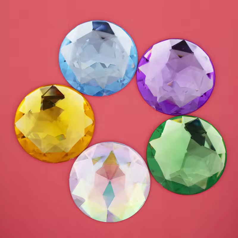 Manufacturer Wholesale 8-30mm Flats Bottom Chamfered Faceted Acrylic Rhinestones Diy Jewelry Accessories Featuring Diamond
