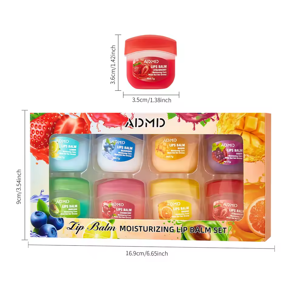 Admd 8-pack Moisturizing Lip Mask Box Premium Lip Balm For Hydration And Comfort