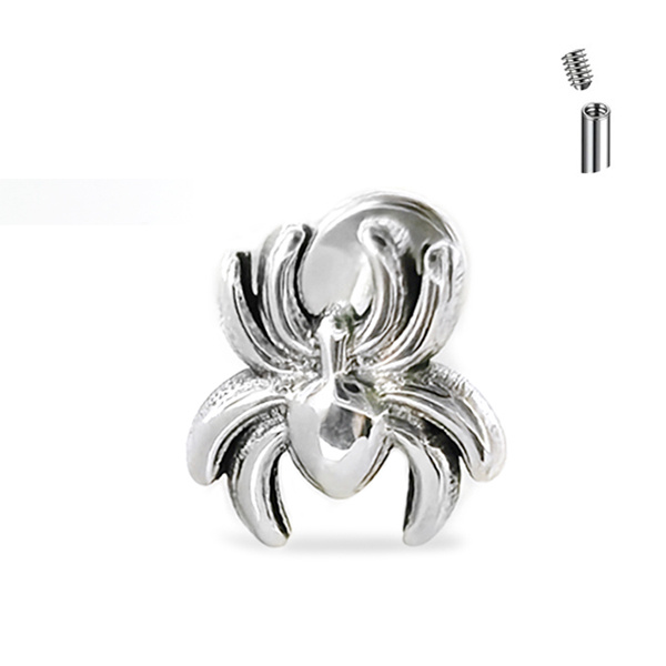 Hot Sale ASTM F136 Titanium Punk Style Spider Threaded Labret Studs Cartilage Flat Back Stud Piercing