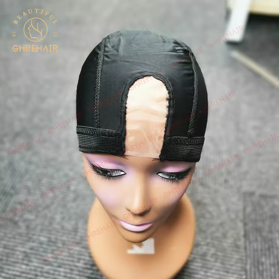 Ghrehair Hot Selling Private Label Black Color Ventilated Stocking Wig Mesh Caps Hair Nets For Making Wigs