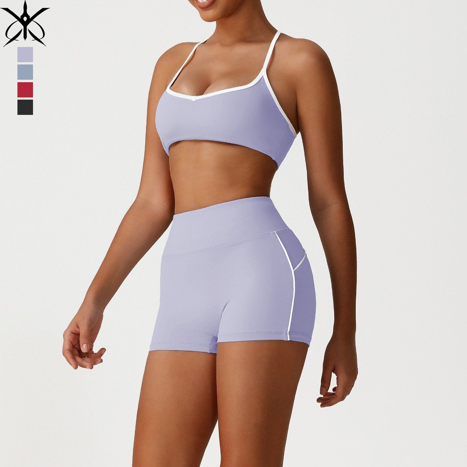 Stylish Breathable Cross Back Bra and Quick-Dry Yoga Shorts