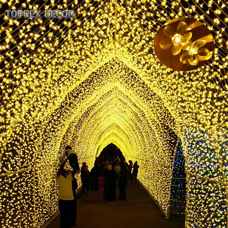 10m 100 Led Warm White Artificial Led Cherry Flower String Light For Motif Outdoor Decoration