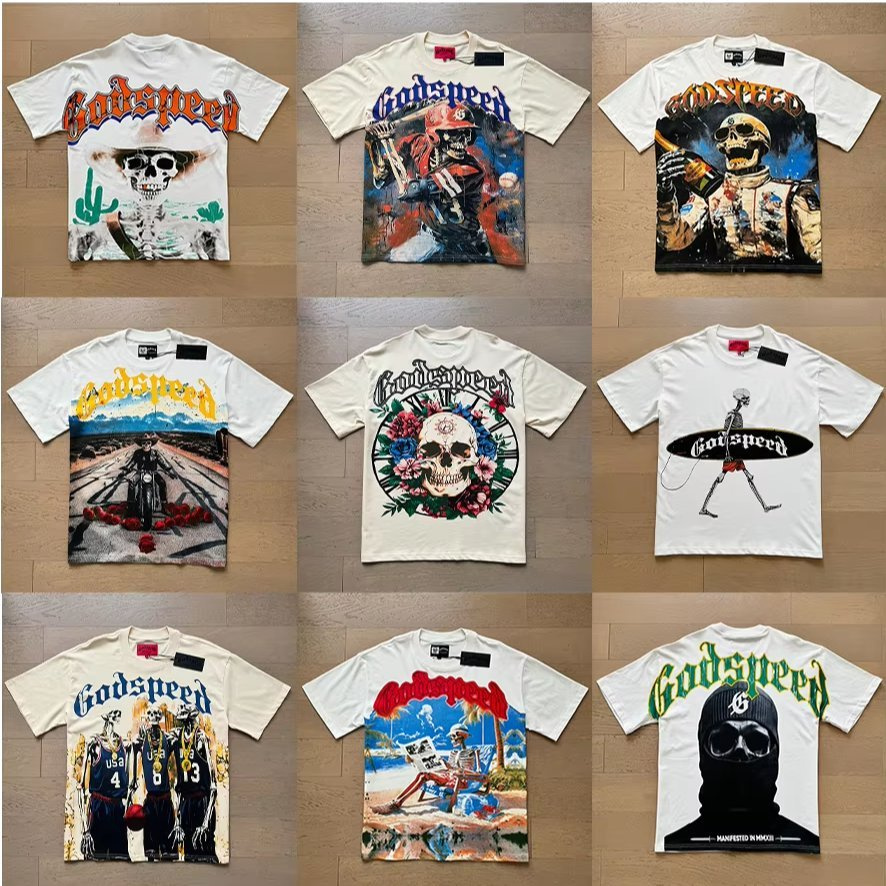 Gods Shirt Original Quality 100_ Cotton Street Wear Oversized Mens Short Sleeve Vintage Printed God Speed T Shirt - Mens T-Shirts and Designer T-Shirts Price
