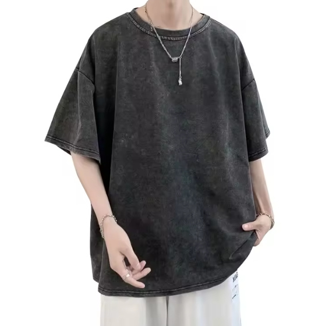 Tee Shirt Manufacturer Heavy Cotton T Shirt Oversized Tshirt Unisex Plus Size Men's Blank Vintage Stone Washed T-Shirts