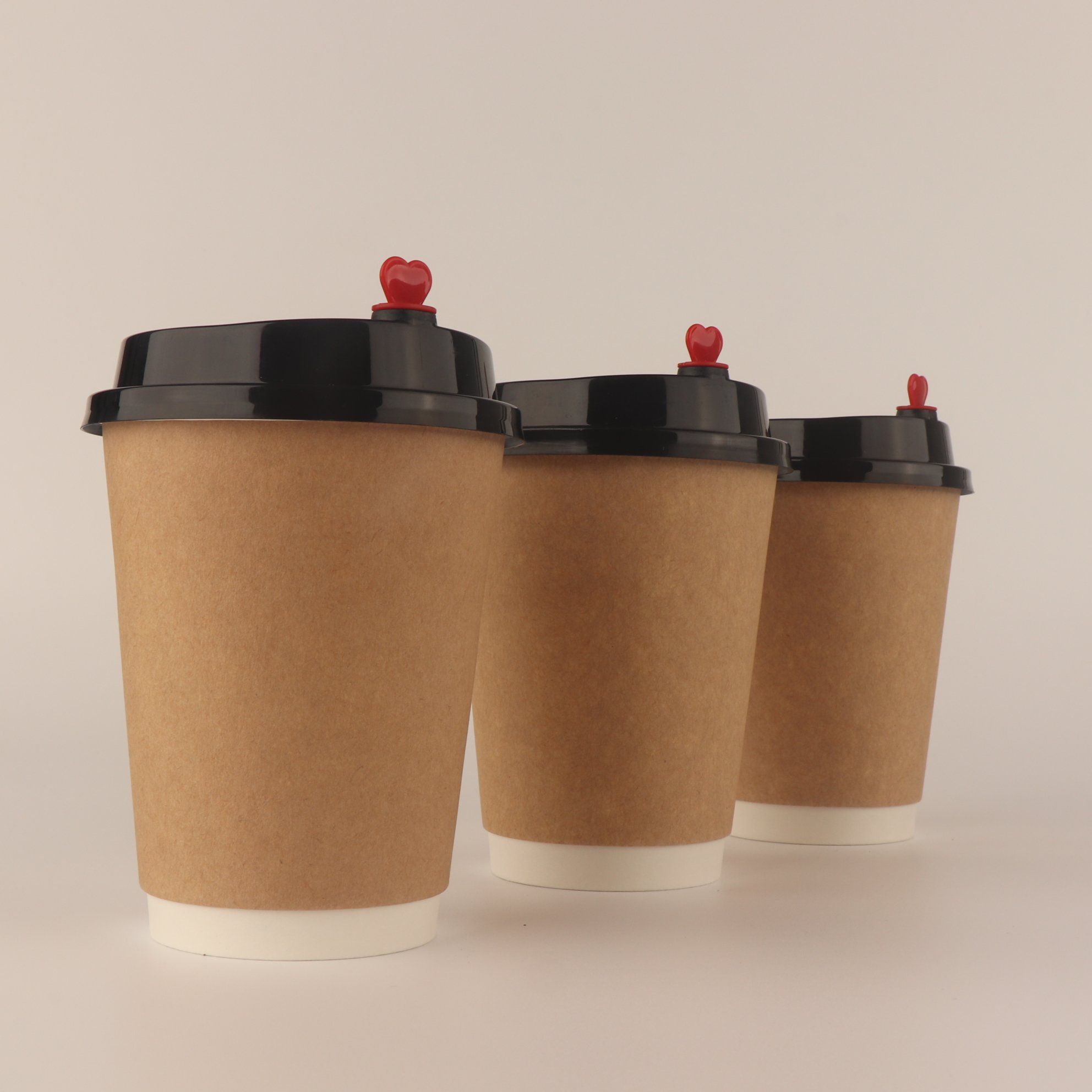 6oz Double Wall Paper Hot Coffee Cups Bulk with Lid