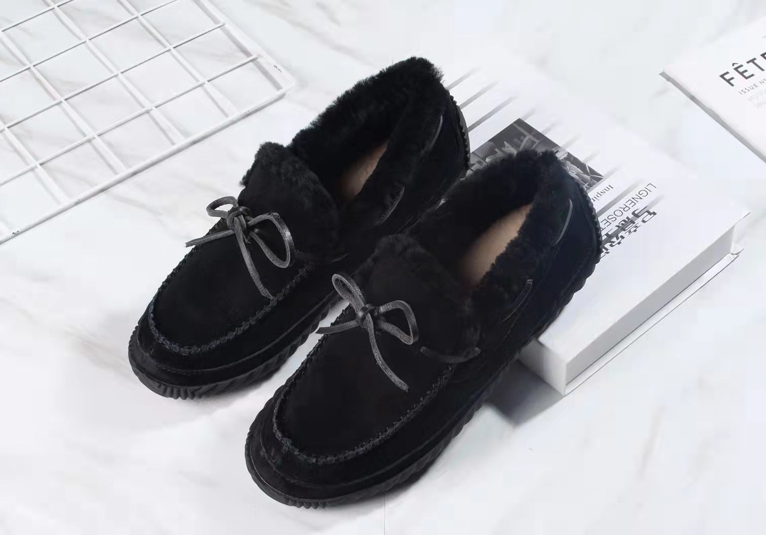 Factory Sale Real Fur Shoes for Indoors for Children