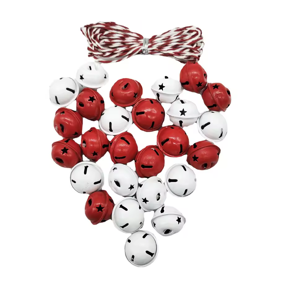 Wholesale Red White Lacquered Bell Pendant Antique Christmas Iron Bells Diy Christmas Bell