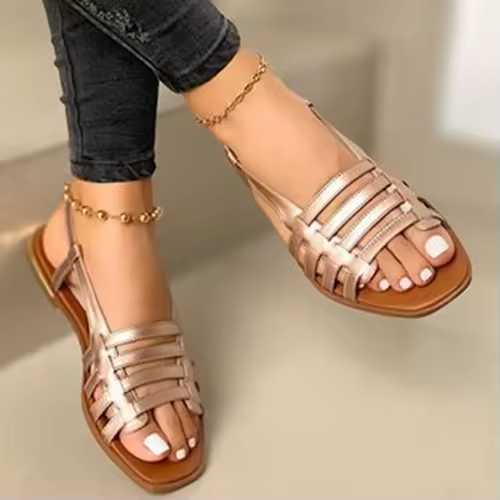 Hot Sale Style Women Casual Slippers Ladies Flat Slippers And Gold Color Sandals Sexy