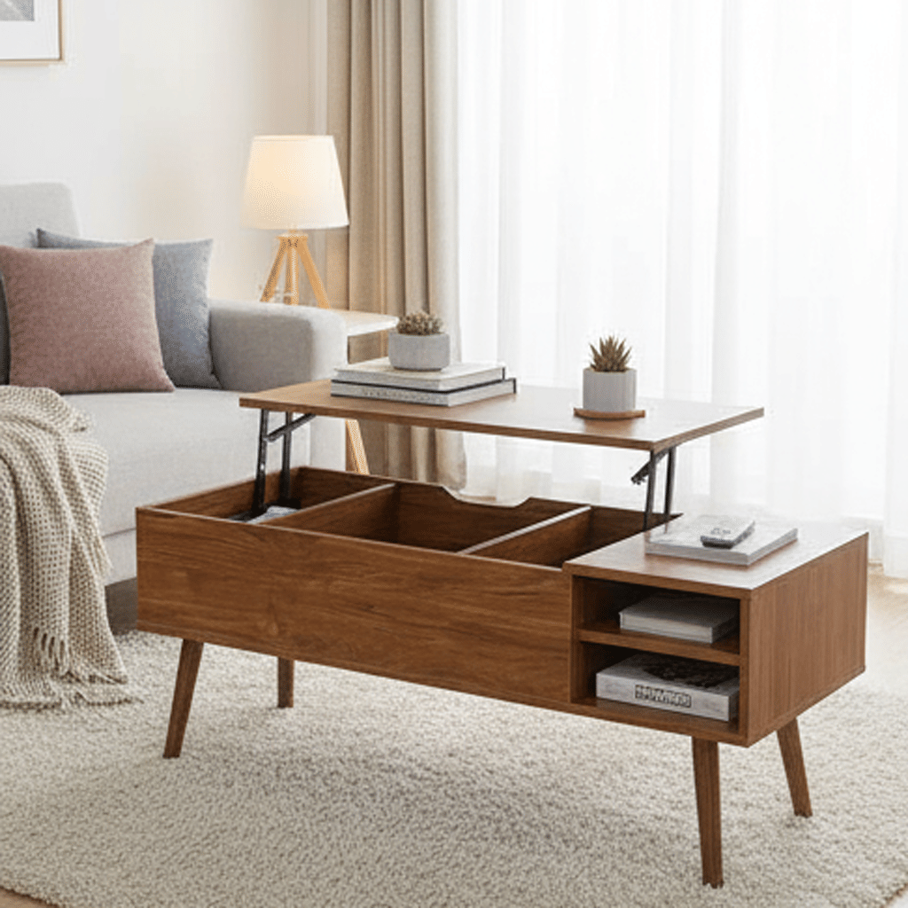 Italian Modern Square Coffee Table, Home Furniture, Wooden Smooth Coffee Table