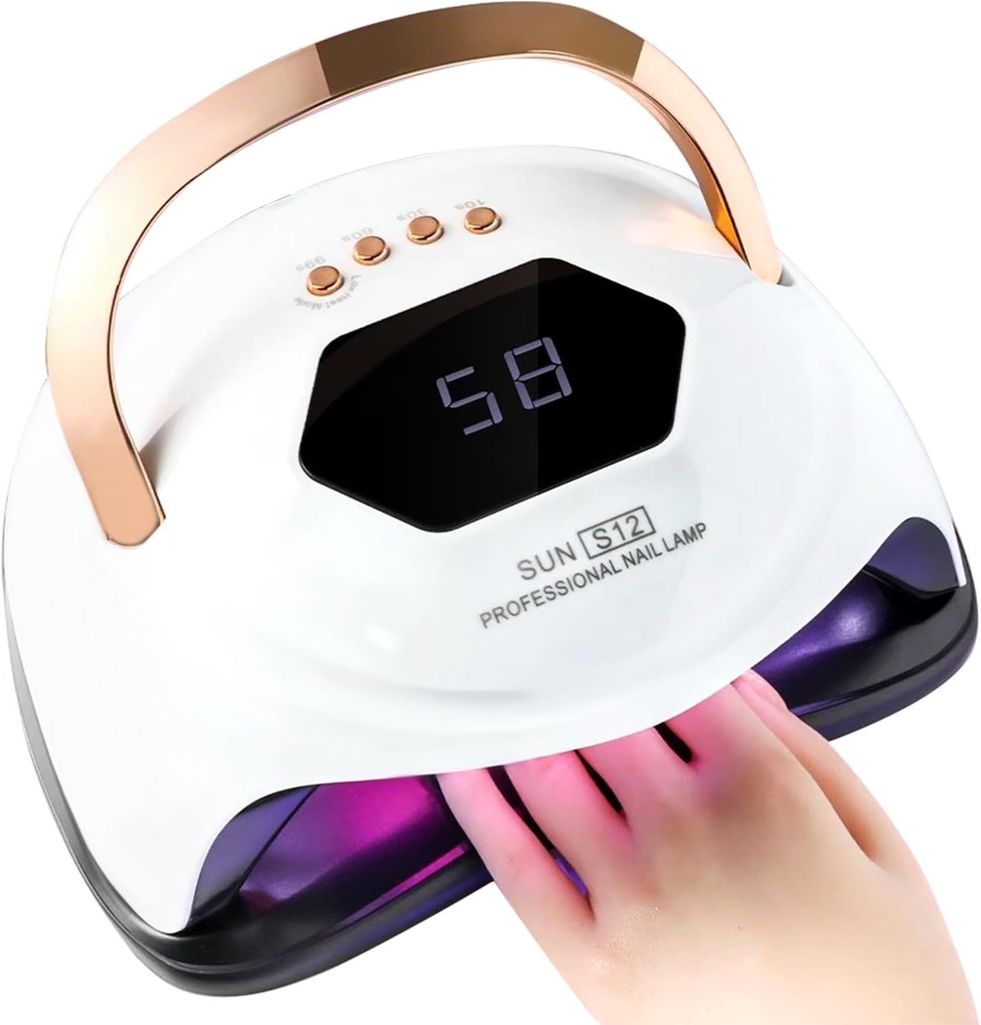 New 268W UV LED Nail Lamp Fast Curing Gel Polish Light 4 Timers, Professional LED Nail Lamp UV Nail Light with Portable Handle