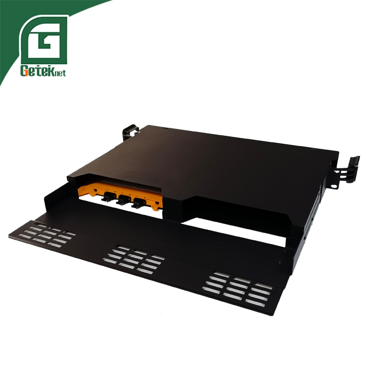 Geteknet OEM ODM Fiber Optical Fiber Network LC Sc MPO 24 48 96 144 Port Core Rack Mount Sliding Optical Fibre Distribution Frame Fiber Optic Patch Panel ODF