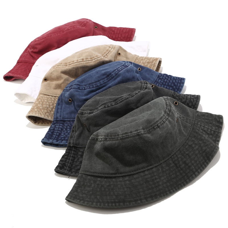 Colorful Basic Washed Bucket Hats