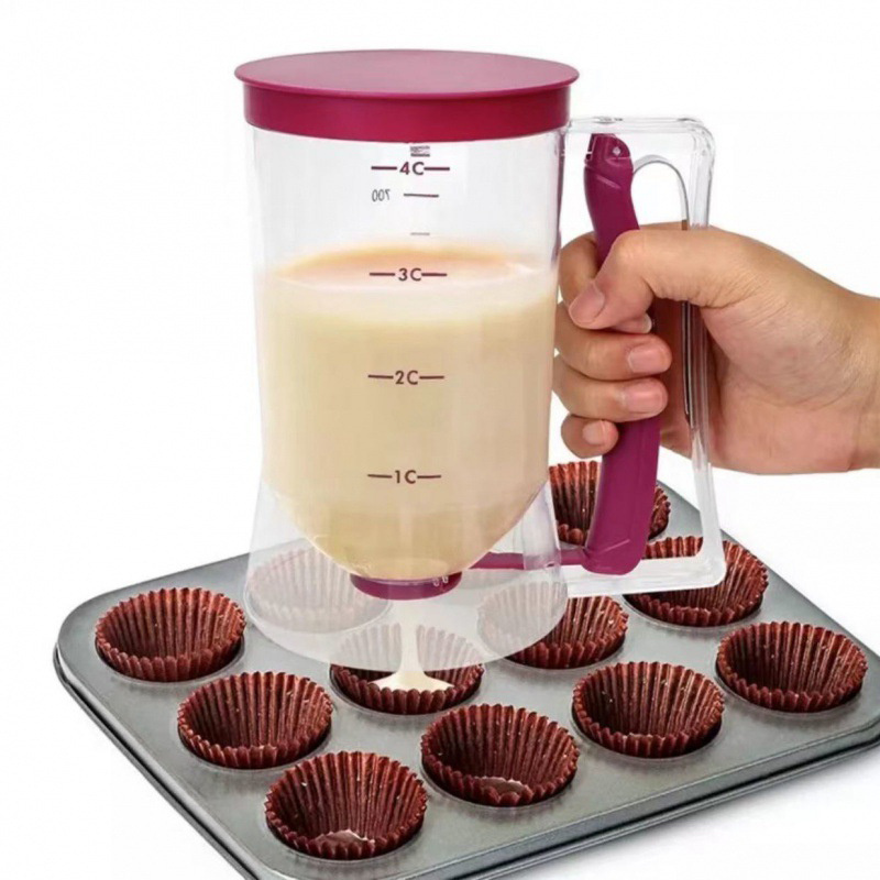 Food-Grade Plastic Leak-Proof Pancake Batter Dispenser for Pancakes Cupcakes Waffles Precise Portion Control Easy Clean Durable Home Baking Tool