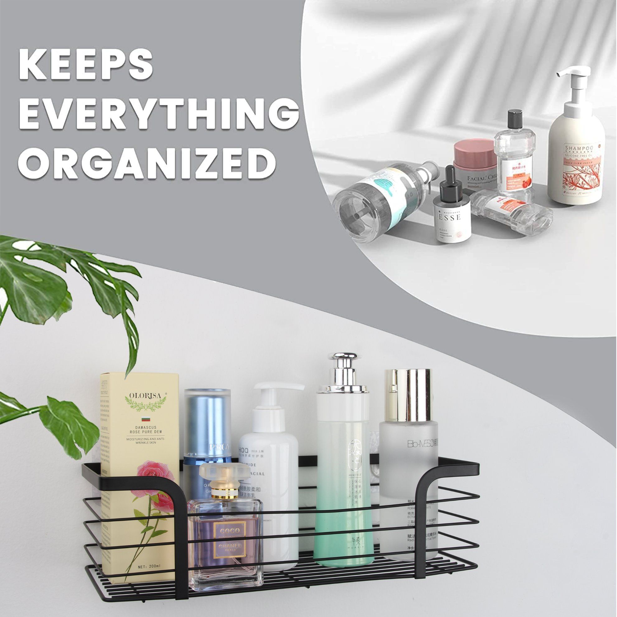 Bathroom Rack Shower Caddy Shelf Wall Mounted Storage Organizer Rack